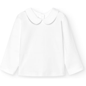 Camiseta bebé manga larga cuello fino