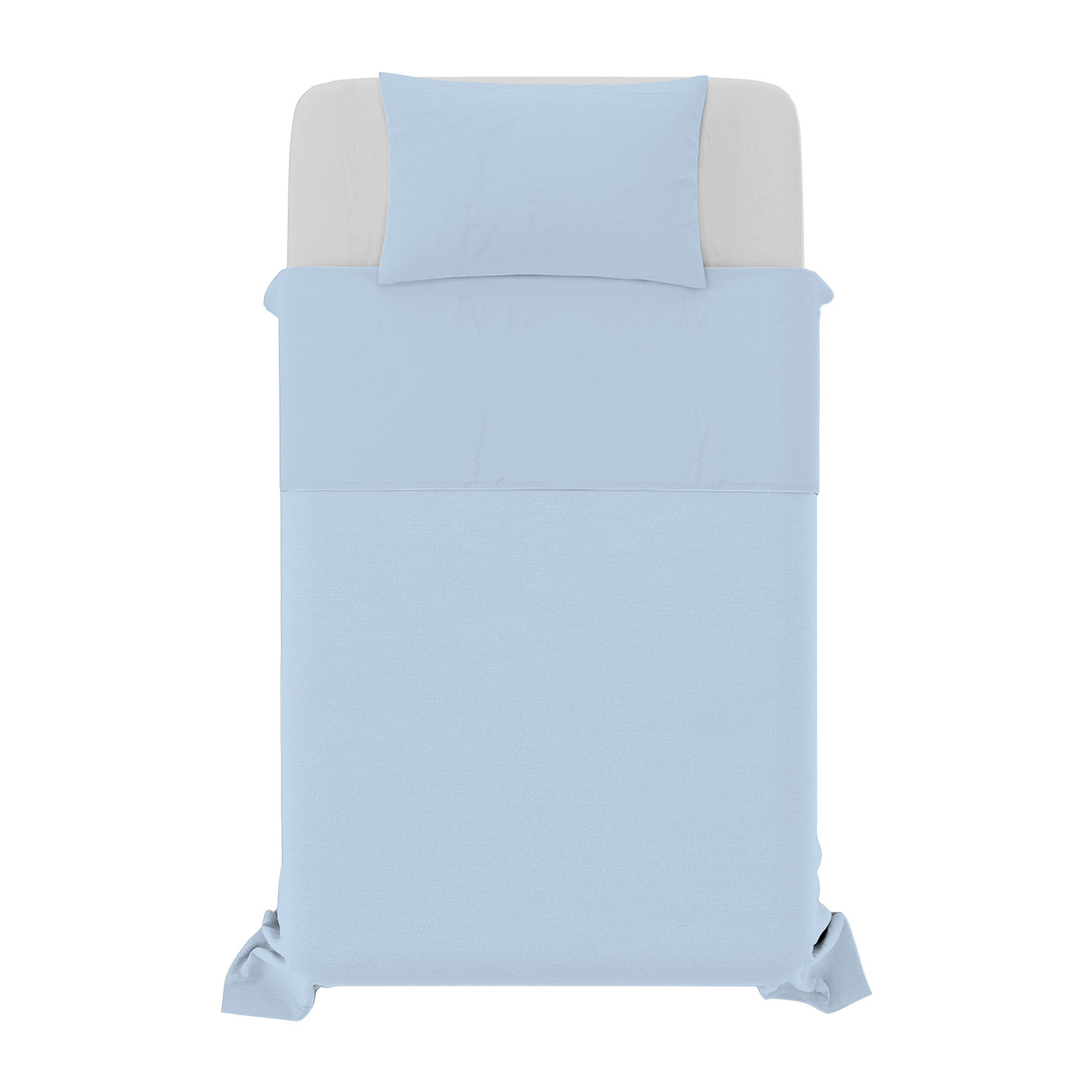 COMPLETO LETTO NATURAL COLOR, 100% COTONE - PIAZZA E MEZZA