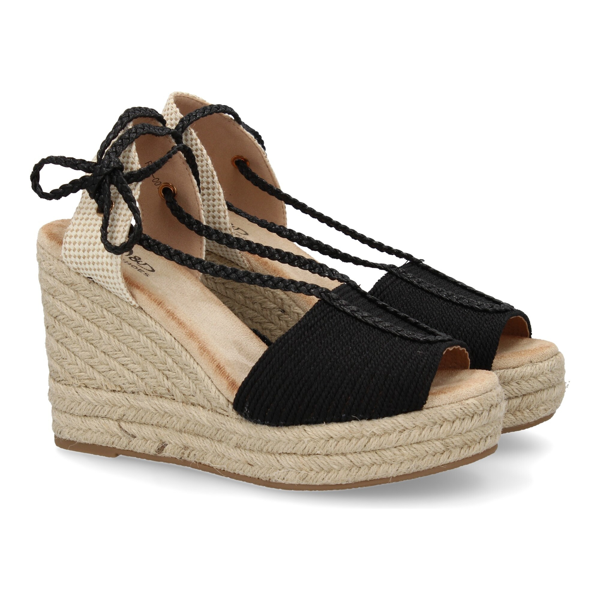 Sandalia de cuña de yute para mujer, comodas y elegantes, diseño moderno con cierre de cordones