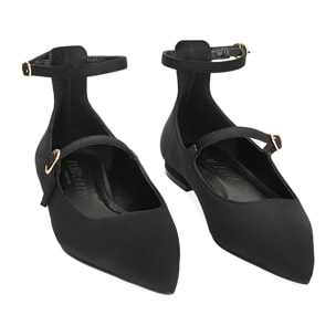 Ballerine nere in tessuto