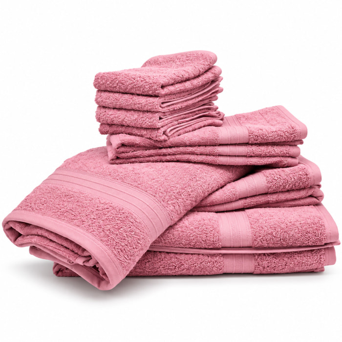 BASSETTI Set 5 Asciugamani in 100% Cotone
