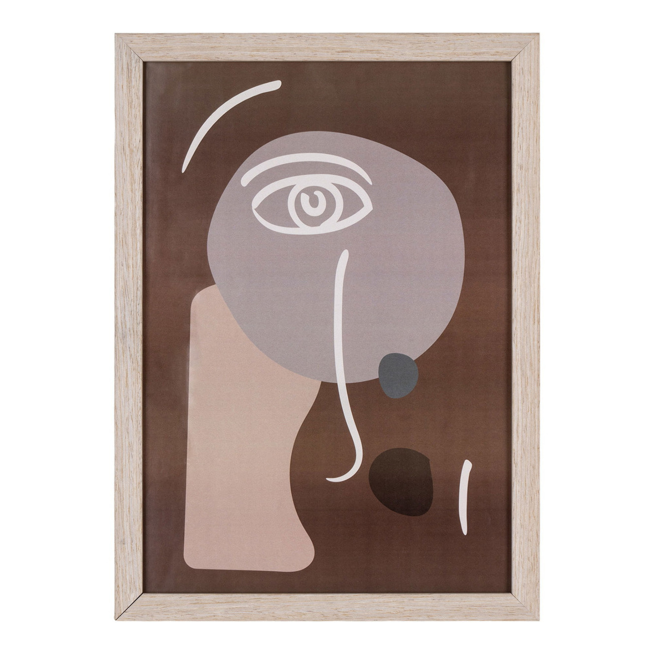 Set 3 cornici Madison con stampe line art in toni naturali 21x30 cm