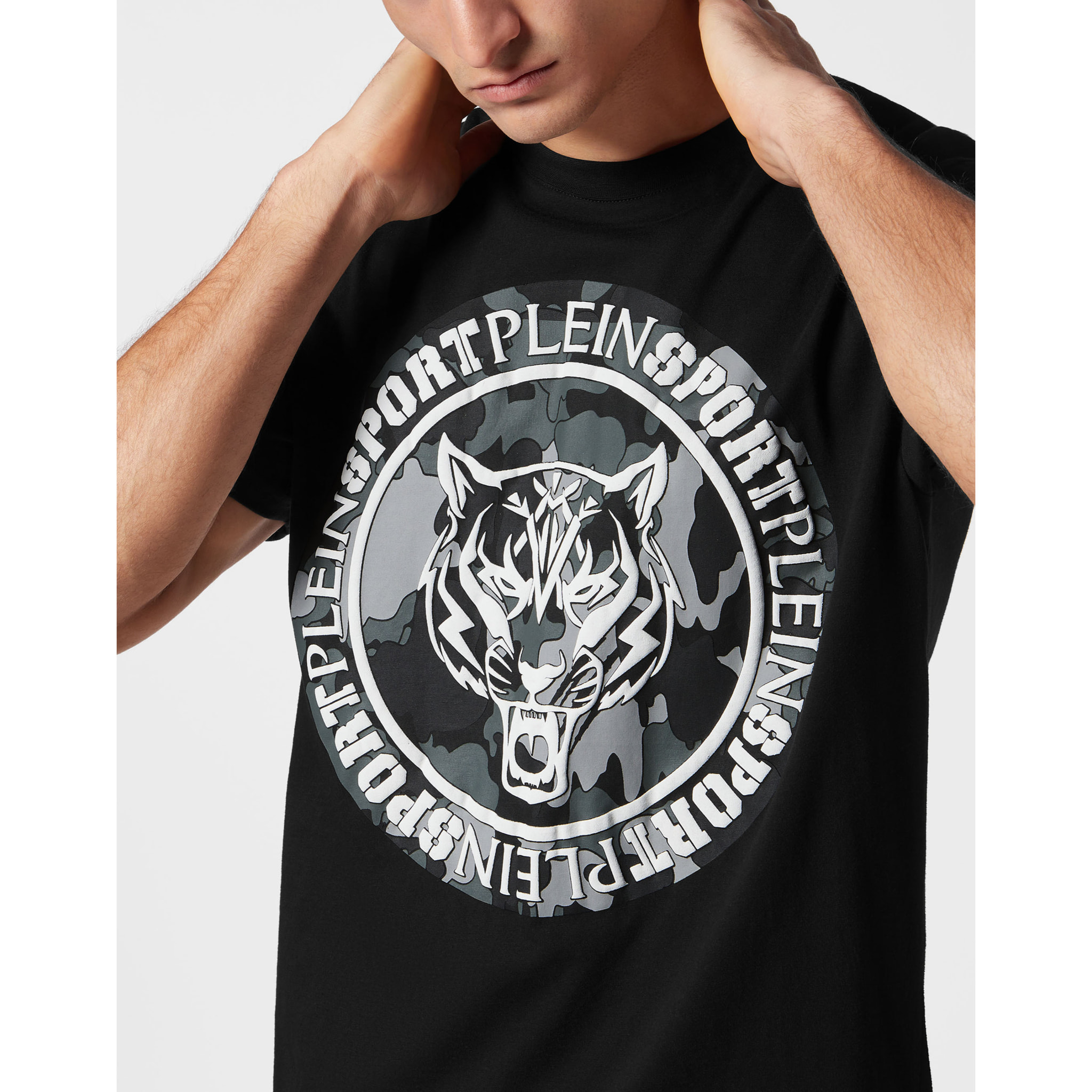PLEIN SPORT T-Shirt Round Neck CARBON TIGER