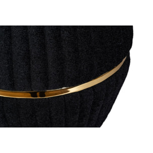 Pouf Doric 210 nero e oro con lavorazione a coste