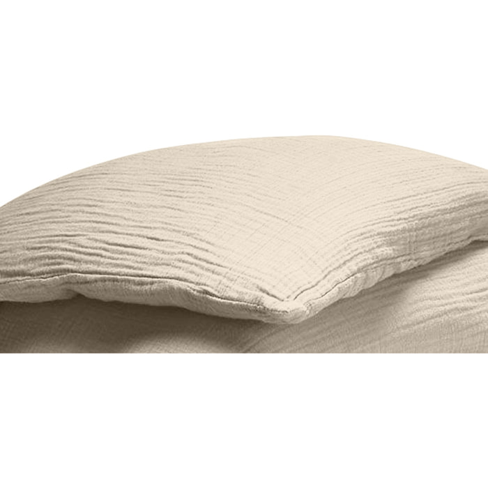 Housse de couette gaze de coton ecru naturel