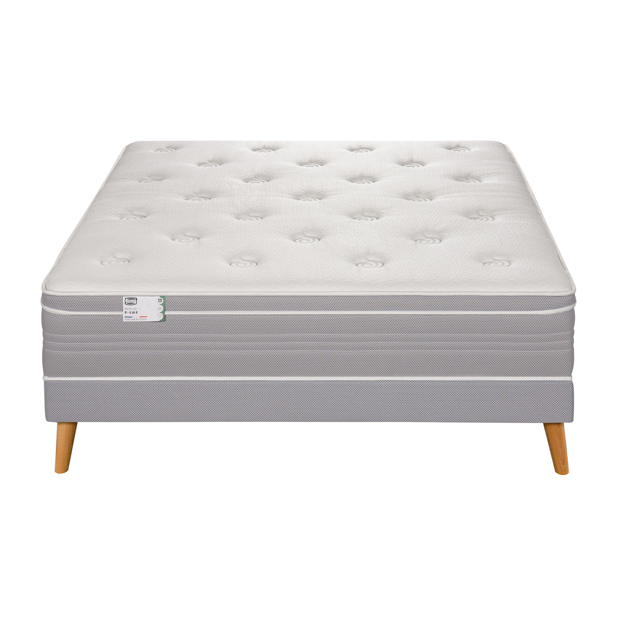 Ensemble L ELEGANT, matelas H30 ressorts ensachés, ferme, sommier