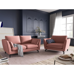 Fauteuil xl "Podium" en velours rose