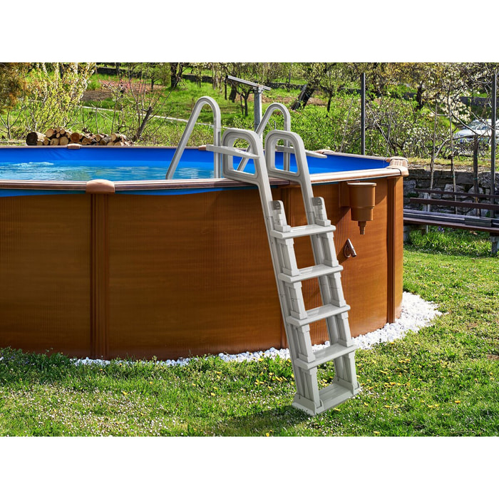 Escalier double piscine "Mario" avec système de sécurité enfant