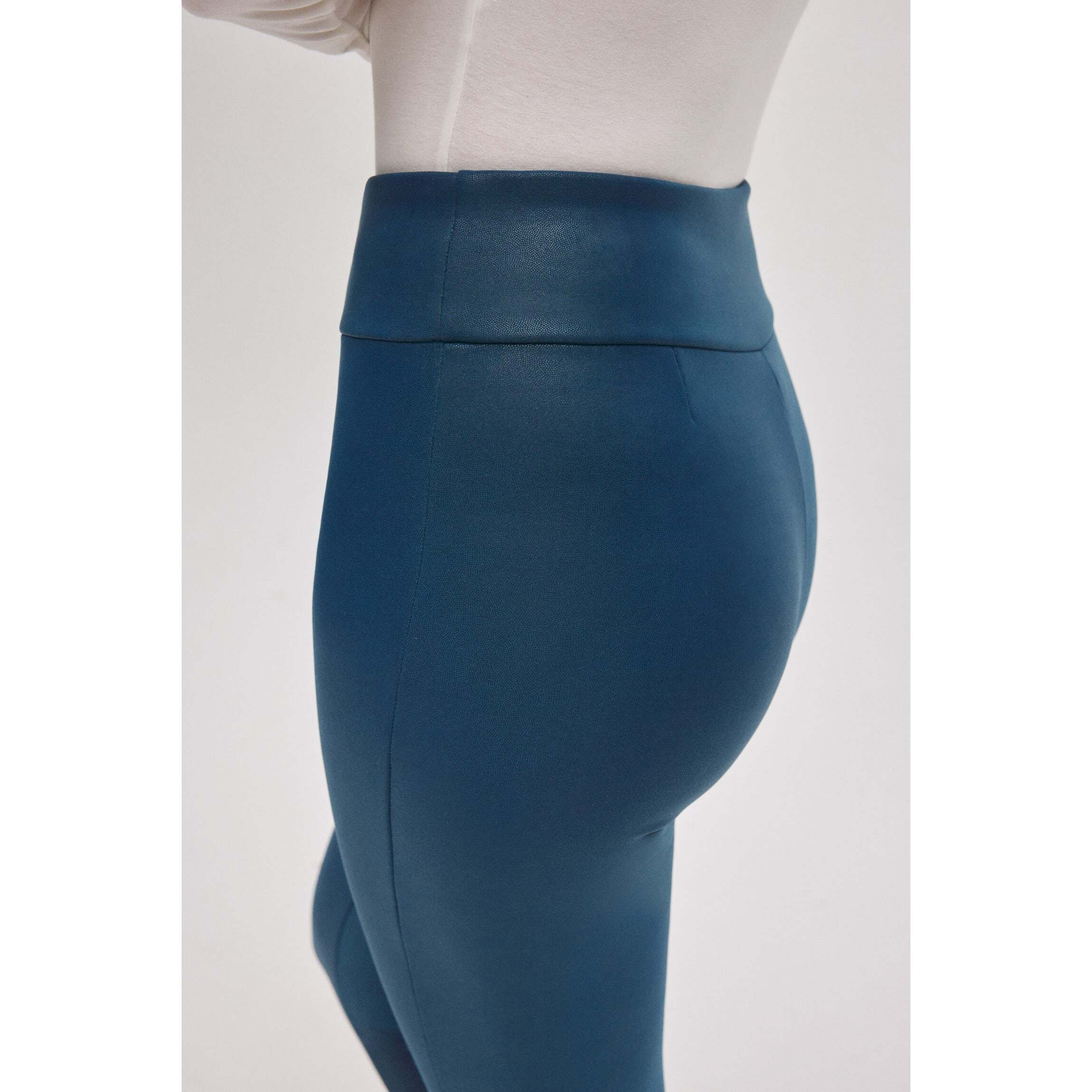 Leggings termici effetto pelle blu