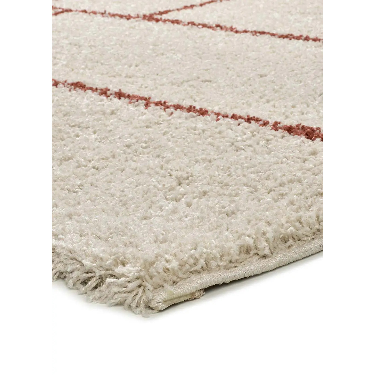 HELIA Alfombra shaggy geométrica en beige y motivos caldera, varias medidas disponibles