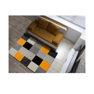 GLADYS Alfombra geométrica de pelo corto gris, varias medidas disponibles.