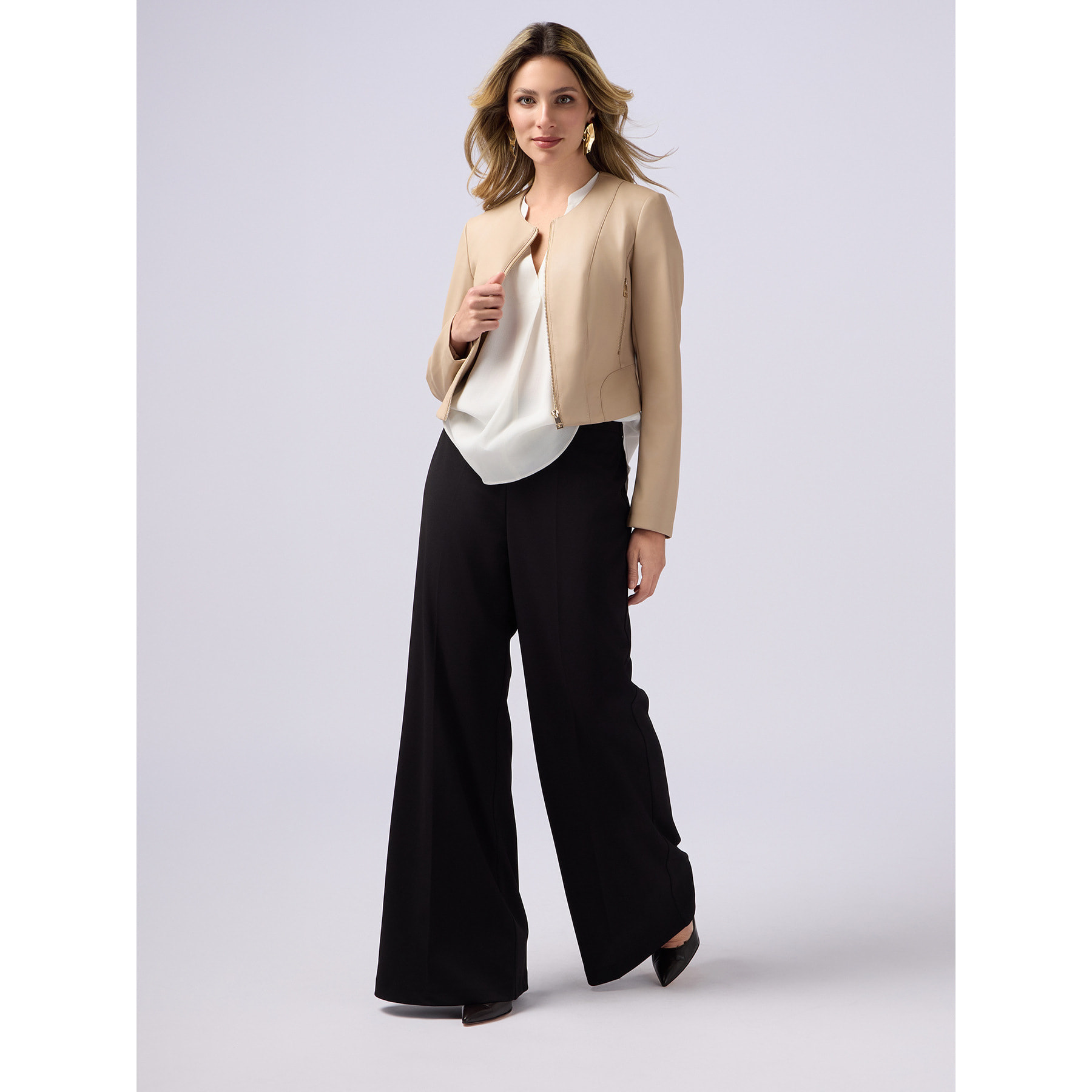 Oltre - Palazzo trousers in scuba fabric - Negro