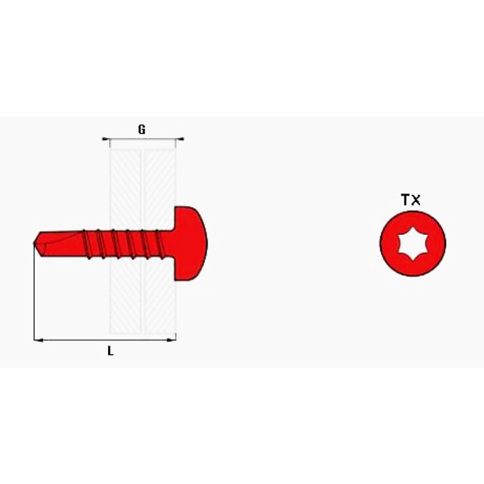 Vis autoperceuses AC TCX 4.2x19 SCELLIT - Boite de 500 - TCX42019