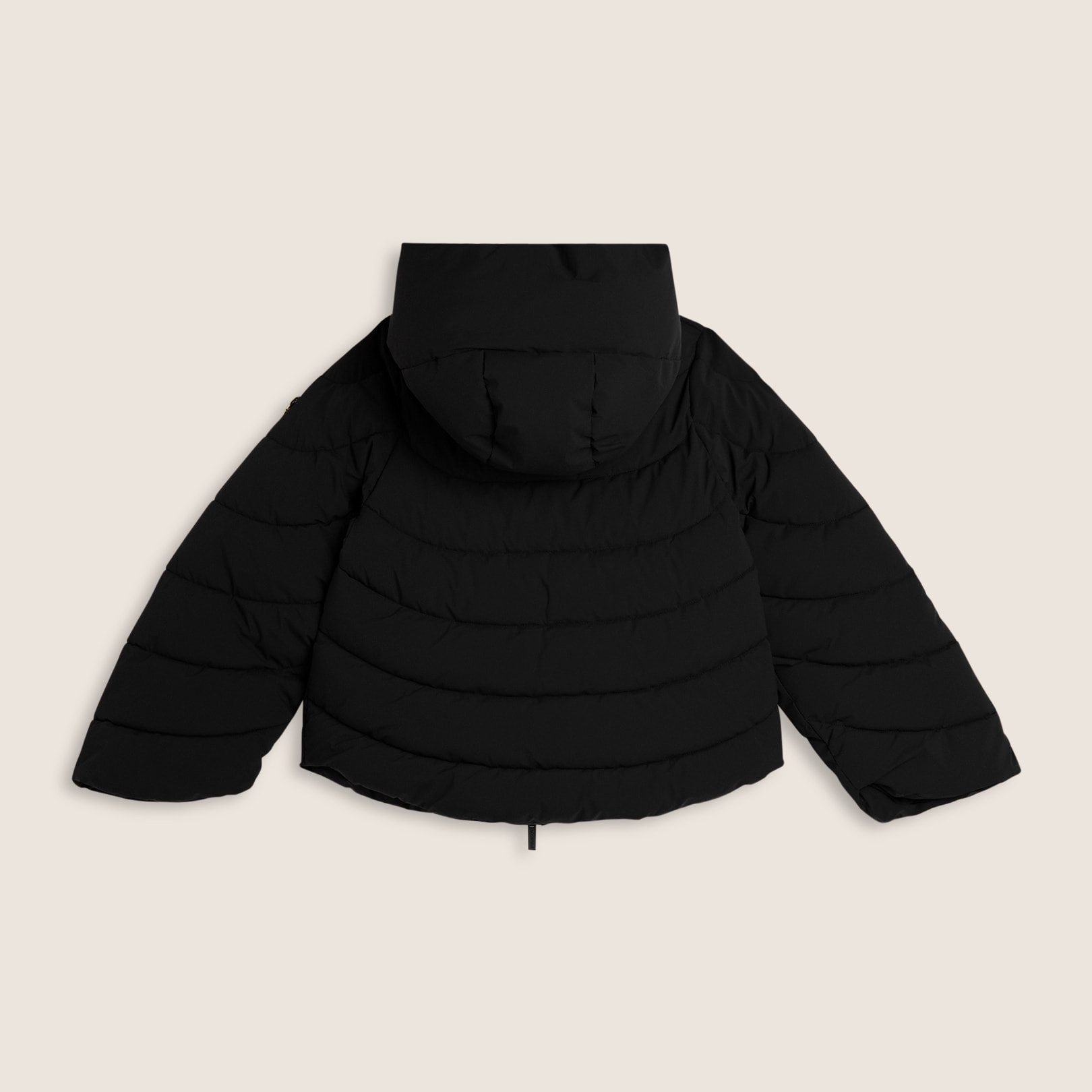 Piumino cropped donna con maniche svasate