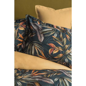 Parure housse de couette 240x220 cm et 2 taies d'oreiller 63x63cm satin de coton imprimé