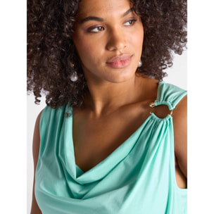 Fiorella Rubino - Top drapeado - Green Water