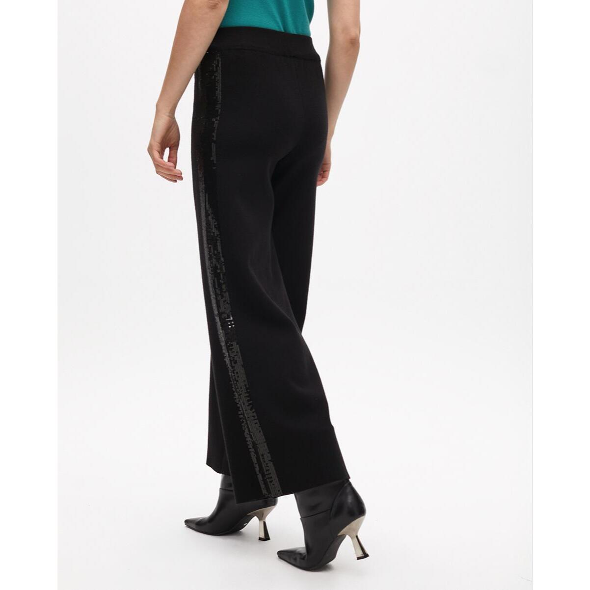 Pantaloni in maglia con paillettes laterali