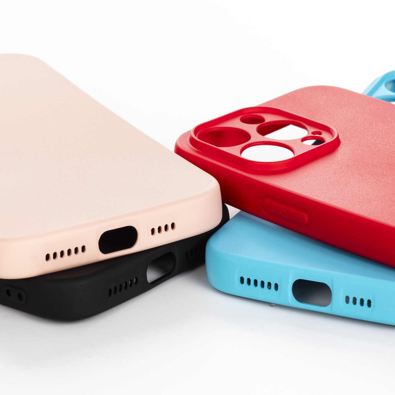 DAM Custodia  Essential in silicone con protezione per fotocamera per iPhone 14 Pro Max. Interno in morbido velluto. 8,04x1,06x16,35 cm. Colore blu