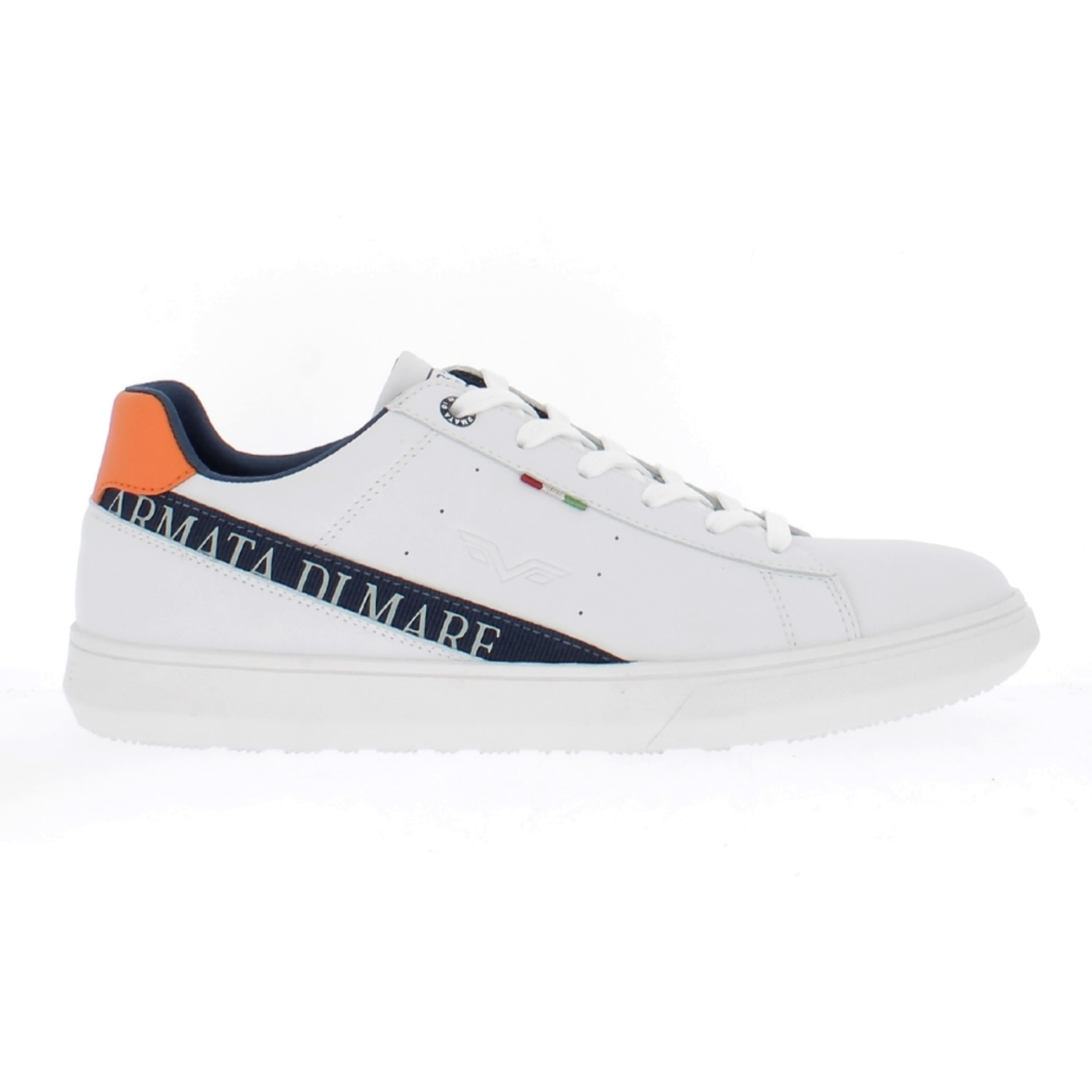 Armata di Mare Scarpe Uomo Court Sneakers Casual con Soletta Rimovibile in Memory Foam AMU S24M531 Off White Orange