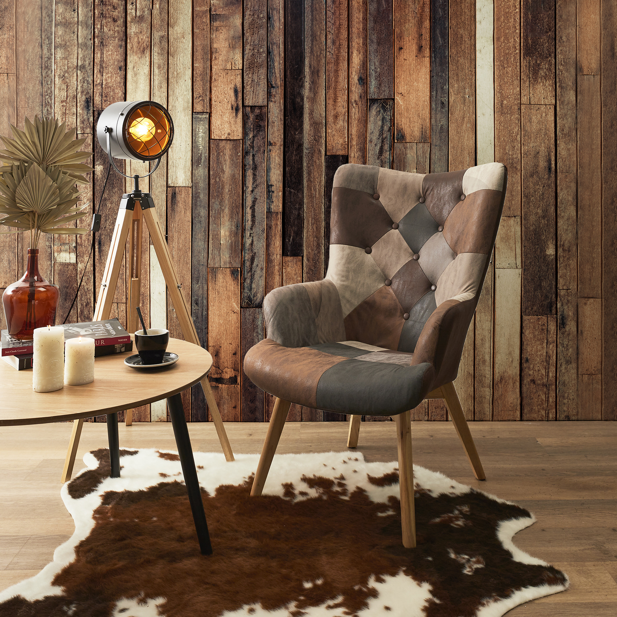 Fauteuil Helsinki Patchwork Pu