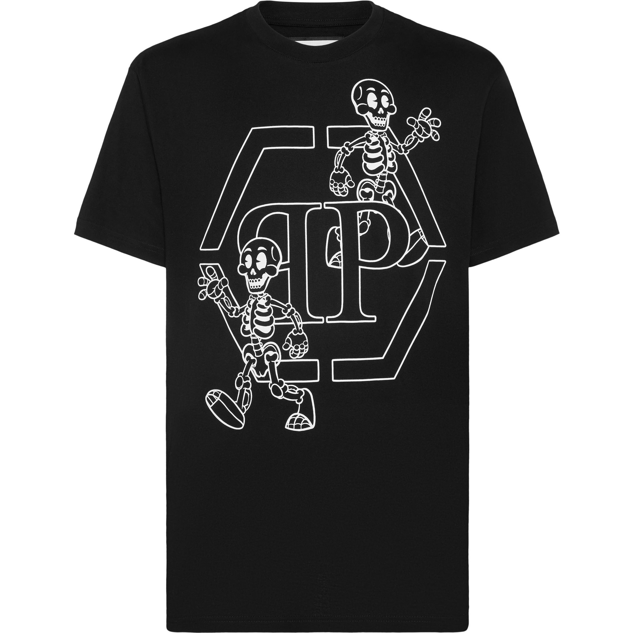 PHILIPP PLEIN T-Shirt Round Neck SKELETON