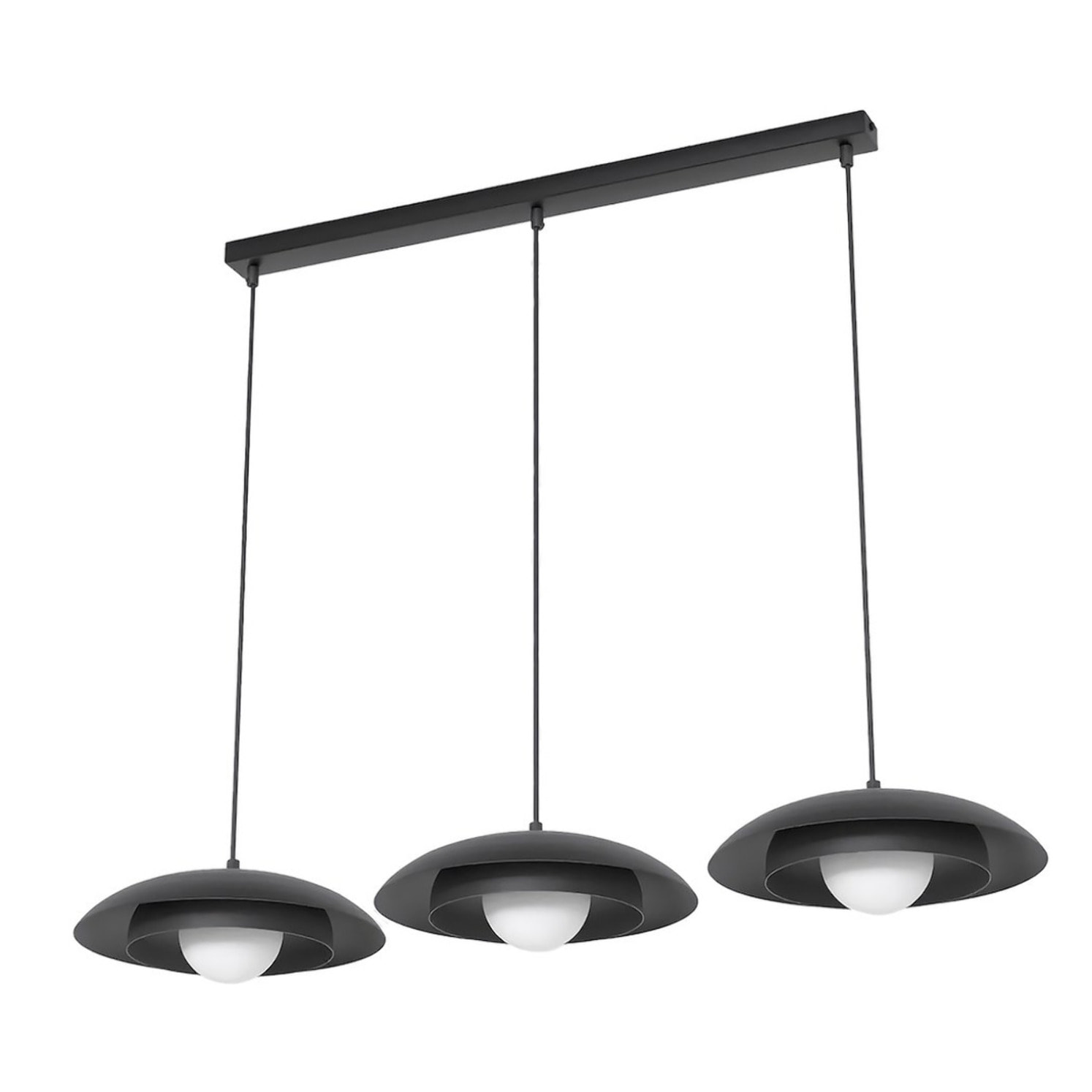 Lampada a sospensione SKIN in acciaio nero e vetro