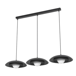 Lampada a sospensione SKIN in acciaio nero e vetro