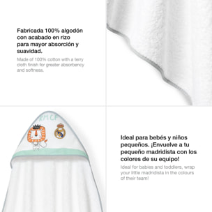 Capa de Baño 1X1 Real Madrid Leon Escudo Bco/Gris