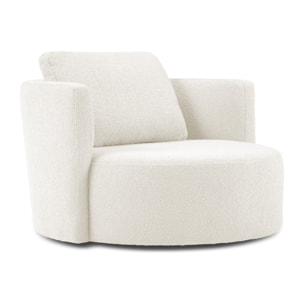 Fauteuil pivotant "Adam" bouclé blanc