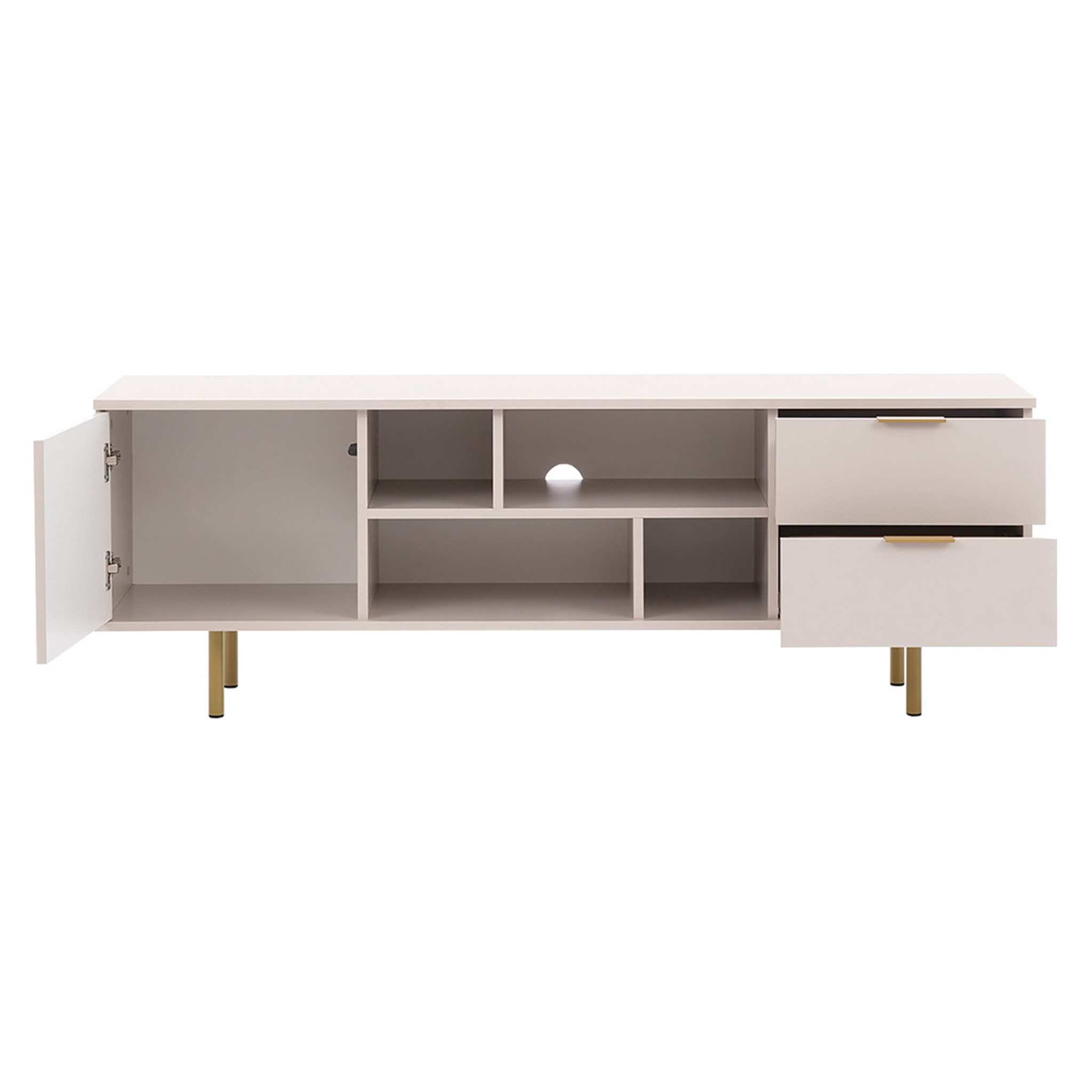 Monica - meuble TV - beige - 4 niches et 2 portes - 150 cm - Beige