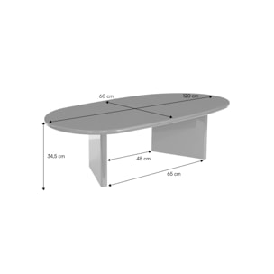 Table basse ovale finition glossy RUMI