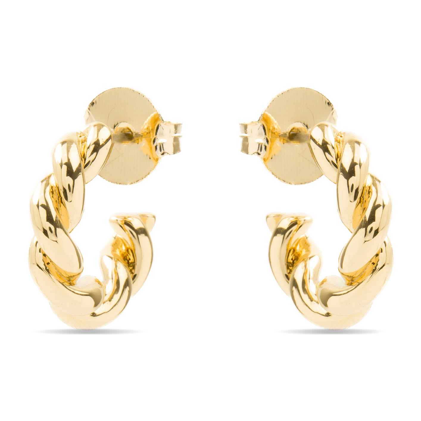 Pendientes de 17mm de diámetro acabado oro 18K