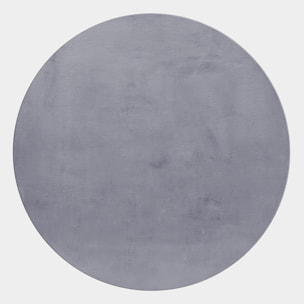 BARROW - Tapis rond en fausse fourrure doux uni Gris