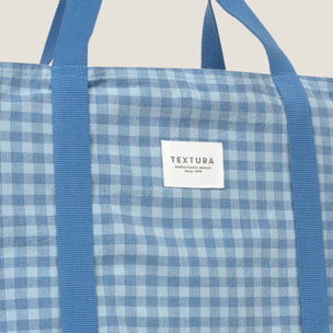 Bolso de playa algodón con cintas Somsu color azul 100% Algodón