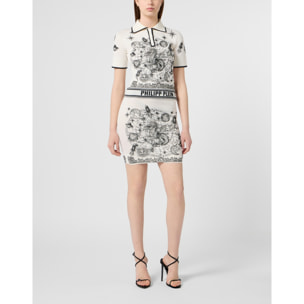 PHILIPP PLEIN Knitted Mini Skirt Lurex Zodiac