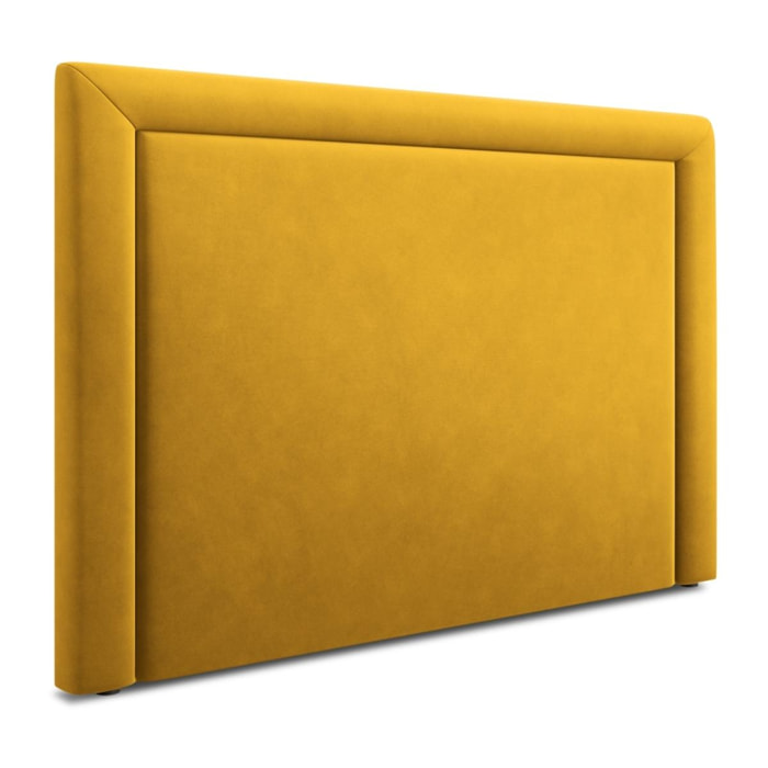 Tête de lit ''Marie'' 140x120cm en velours jaune