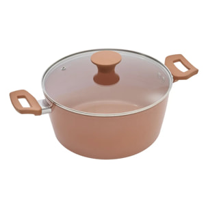 Faitout avec couvercle Toscane D.24cm terracotta