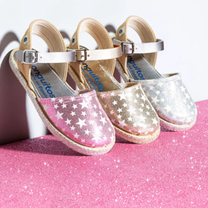 Conguitos - Sandali estivi in juta con zeppa per bambina comodi