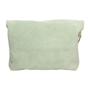 Borsa a spalla da donna Made in Italy - Modello Celeste Elite - Pelle scamosciata - 32.0 x 34.0 x 6.0 cm