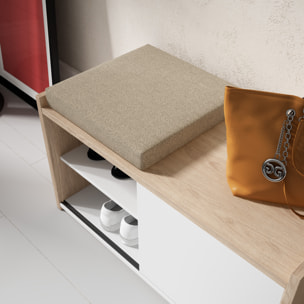 Banco descalzador Benchie melamina roble-blanco 43x80x41 cm