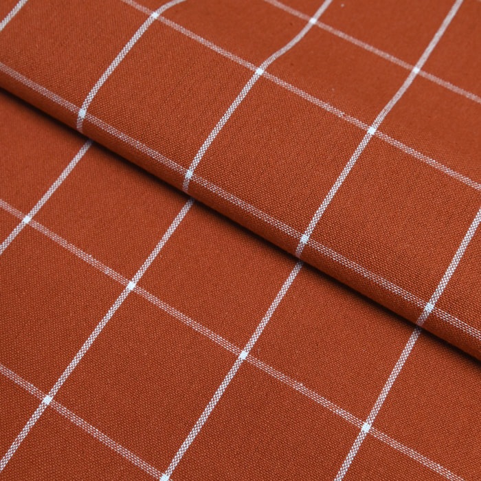 Torchon de cuisine en coton à motif carreaux - Terracotta