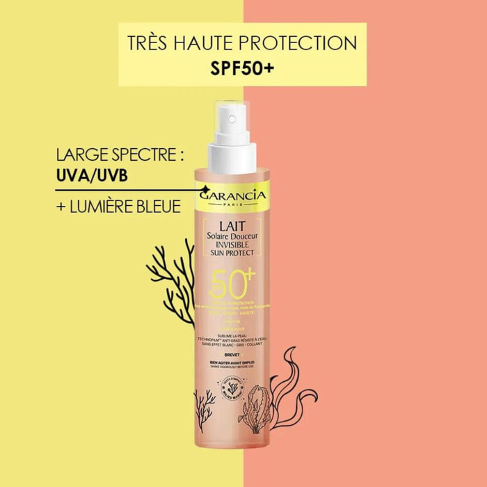 Sun Protect Lait Solaire Douceur Invisible - Lait Solaire Très Haute Protection Spf50+ 150 ml