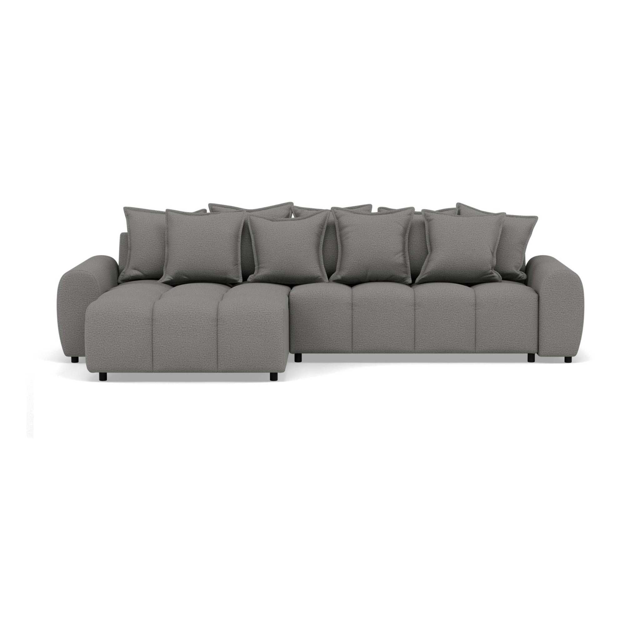 Adelaide - canapé d'angle réversible 4 places en tissu texturé - Gris