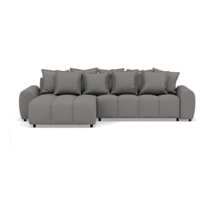 Adelaide - canapé d'angle réversible 4 places en tissu texturé - Gris