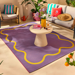POSITANO - Tapis intérieur/extérieur à motif wavy violet