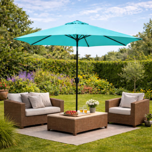 Parasol  bleu  rond 2,5 x 2,5 m EMMA