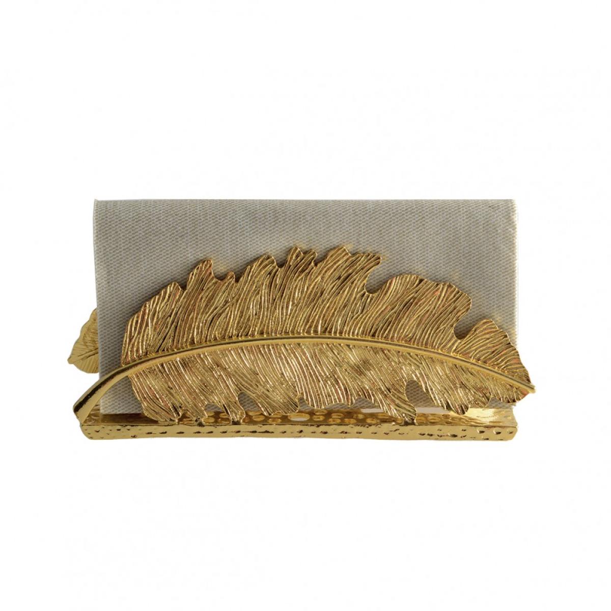 Porte serviettes feuille doree