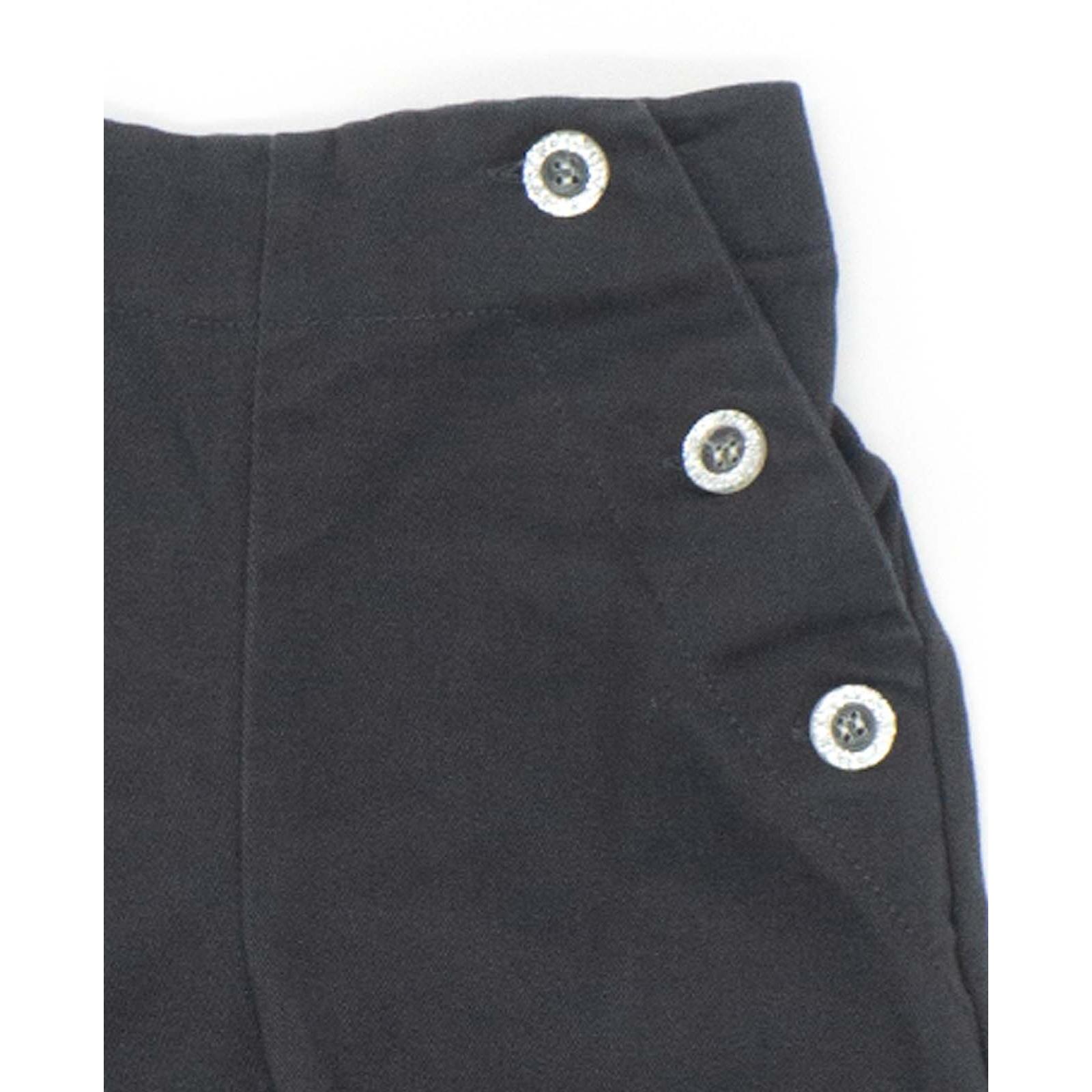 Pantalón de sarga gris oscuro con botones beige