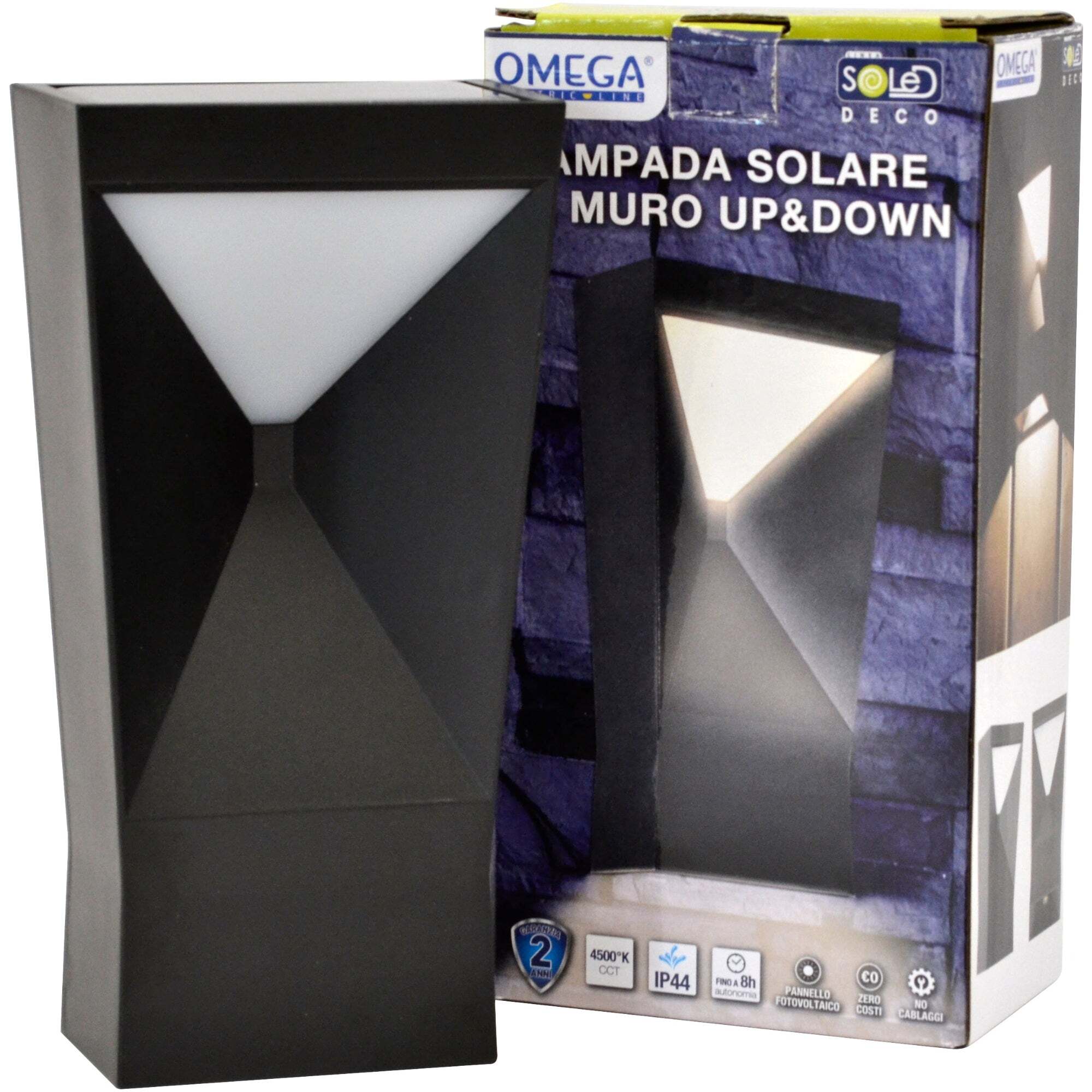 OMEGA Lampada da Muro Solare Up&Down Luce LED 4500K IP44
