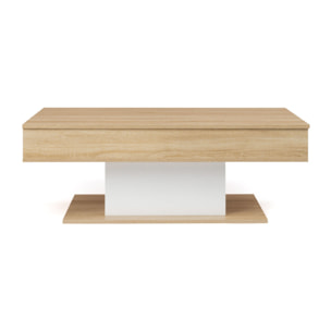 Table basse Tania avec plateau relevable - Bois - Blanc